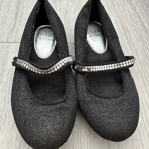 Stuart Weitzman Black Kids Shoes with Silver Accents 8 Toddler - Picture 1 of 4